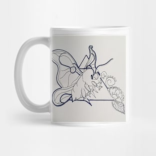 Luna Moth on Triangle with Flowers Mug